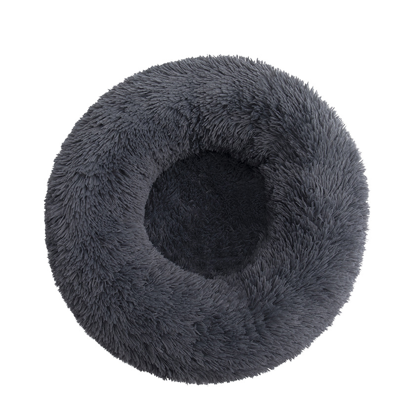 40 Cm Eco-friendly In Stock Long Plush Round Washable Multi Color Luxury Dog Beds