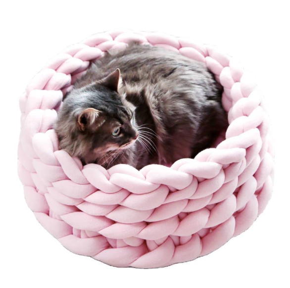 Factory Stock Wholesale Hand-knitted Machine Washable Shag Line Pet Nest Durable Warm Cat Bed