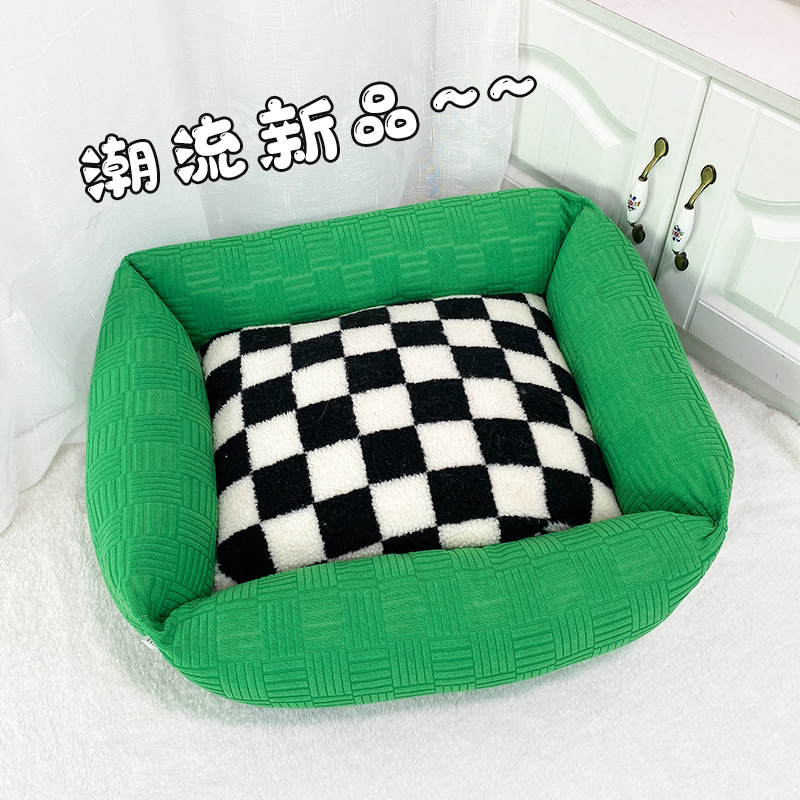 Checkerboard Dog Kennel Winter Warm Kennel Pet Kennel Can Be Dismantled And Cleaned