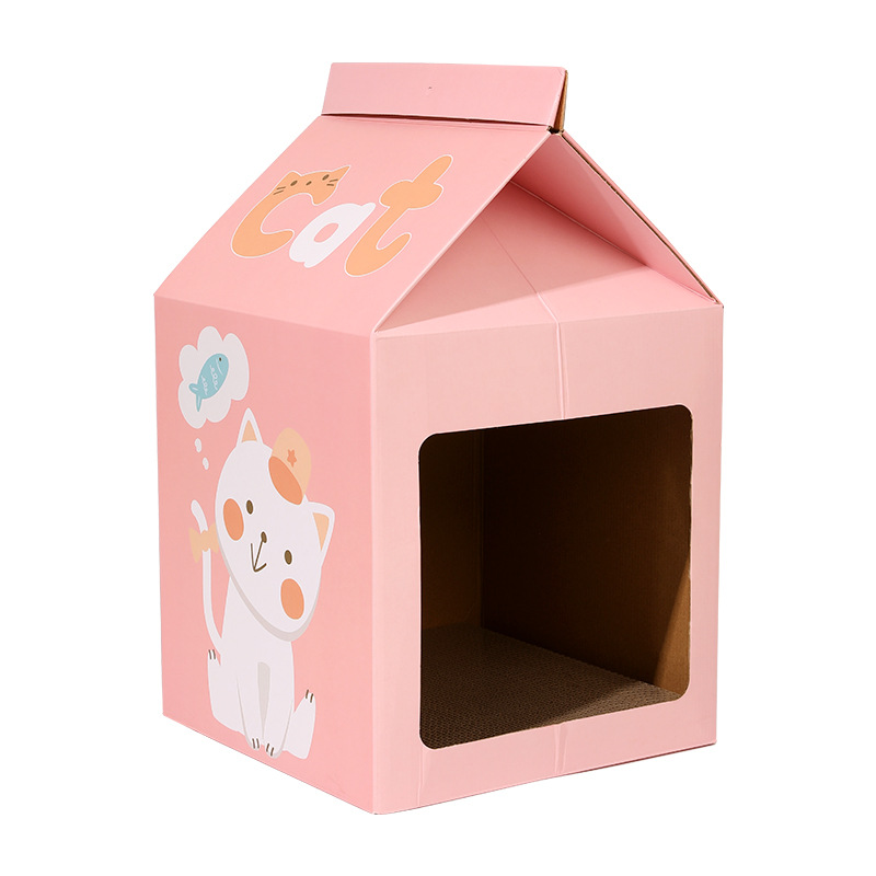 2022 Factory New Milk Shape Design Summer Cooler Cat House Cat Nest With Scratching Board Pet Supplies