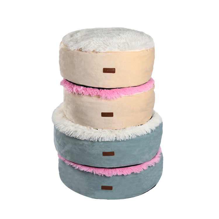 2022 Factory New Round Plush Pet Cat Nest And Dog Kennel Lazy Sofa Washable Comfortable Pet Bed