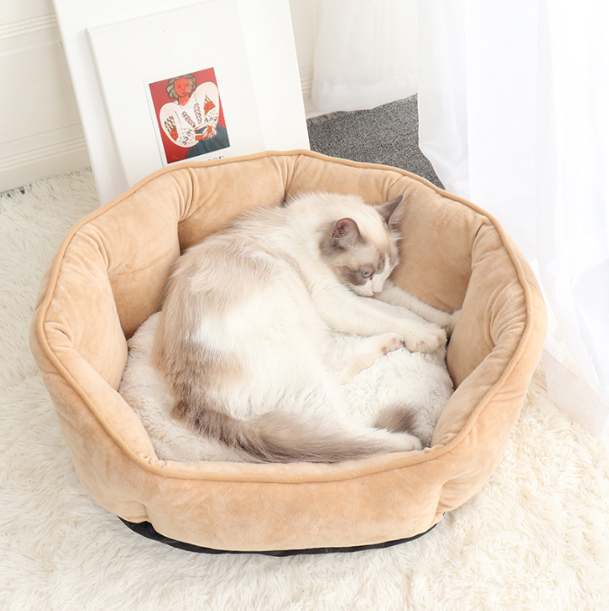 Hot Pet Nest Autumn And Winter Warm Pet Pad Deep Sleep Shell Shaped Cat Dog Nest