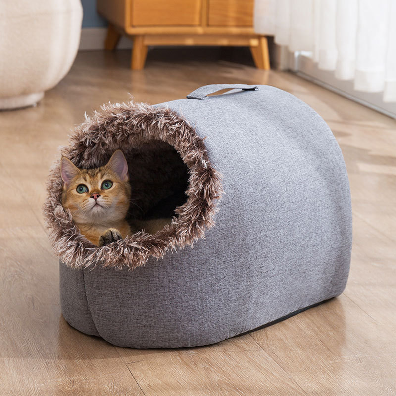 Best Selling High Quality Portable Plush Cat Nest Cat Bed Comfortable Warm Breathable