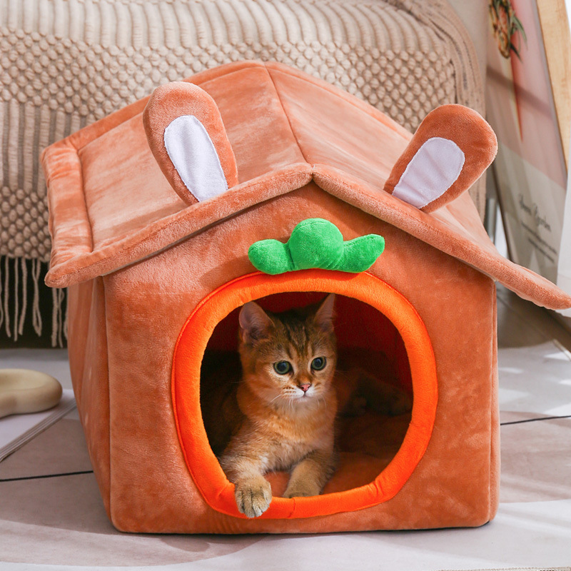 Lovely Design High Quality Carrot Plush Cat Nest Cat Bed Comfortable Warm Breathable