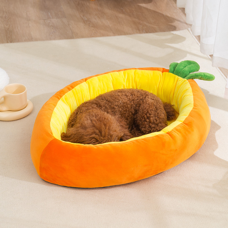 Hot Sale High Quality Carrot Plush Cat Nest Cat Bed Comfortable Warm Breathable