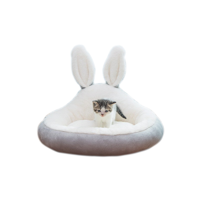New Released High Quality Cute Rabbit Shape Plush Cat Nest Cat Bed Comfortable Warm Breathable