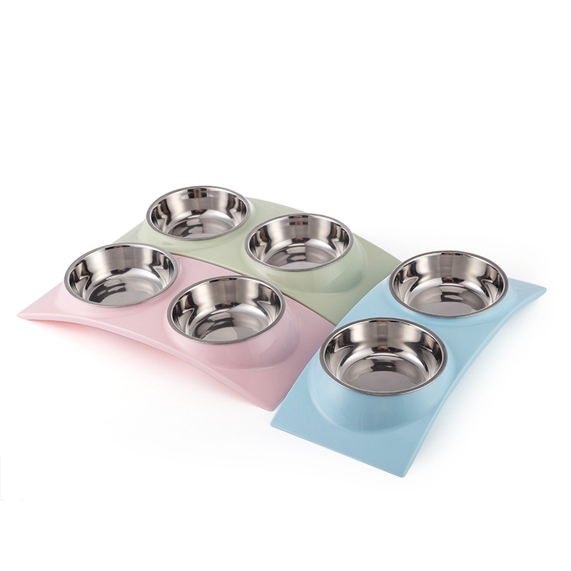 Factory Direct Wholesale Stainless Steel Environmental Anti-slip Dog Cat Double Bowl