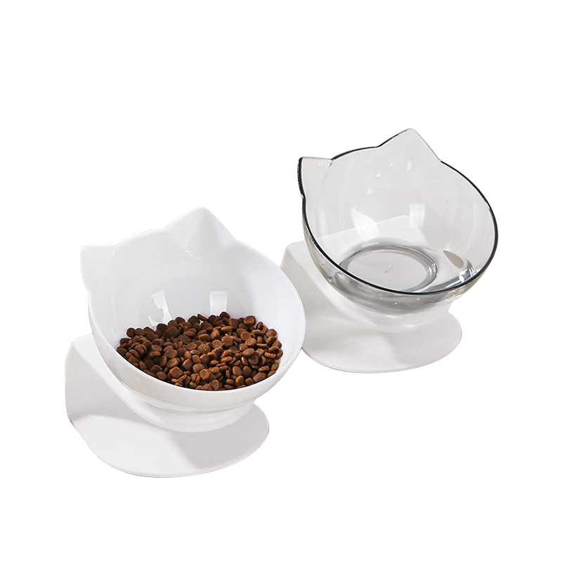 New Tilt Cat Bowl Cat Food Bowl Slant Transparent Single Bowl