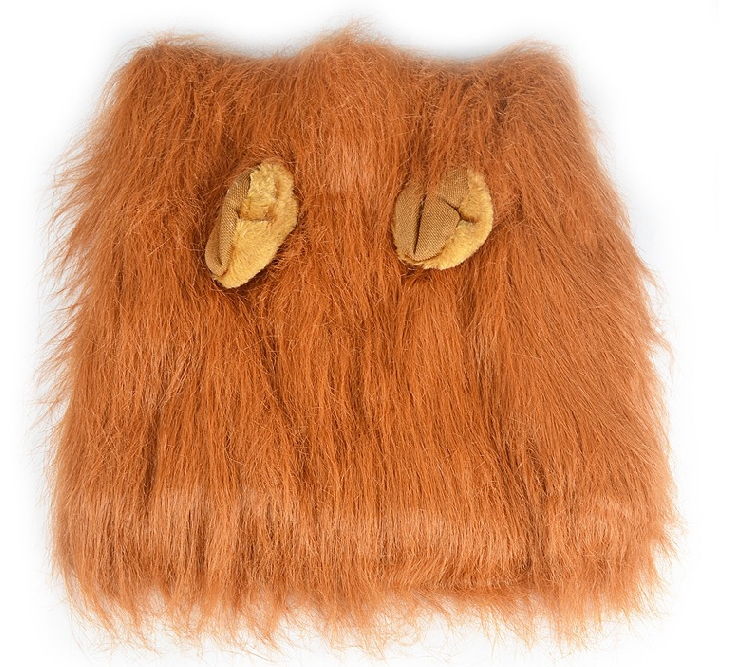 Hot Sale Festival Party Brown Lion Mane Hair Wig Pet Dog Costume