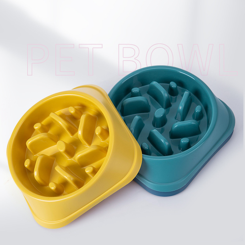 Pet Slow Food Bowl Cat Food Bowl With Non-slip Mat