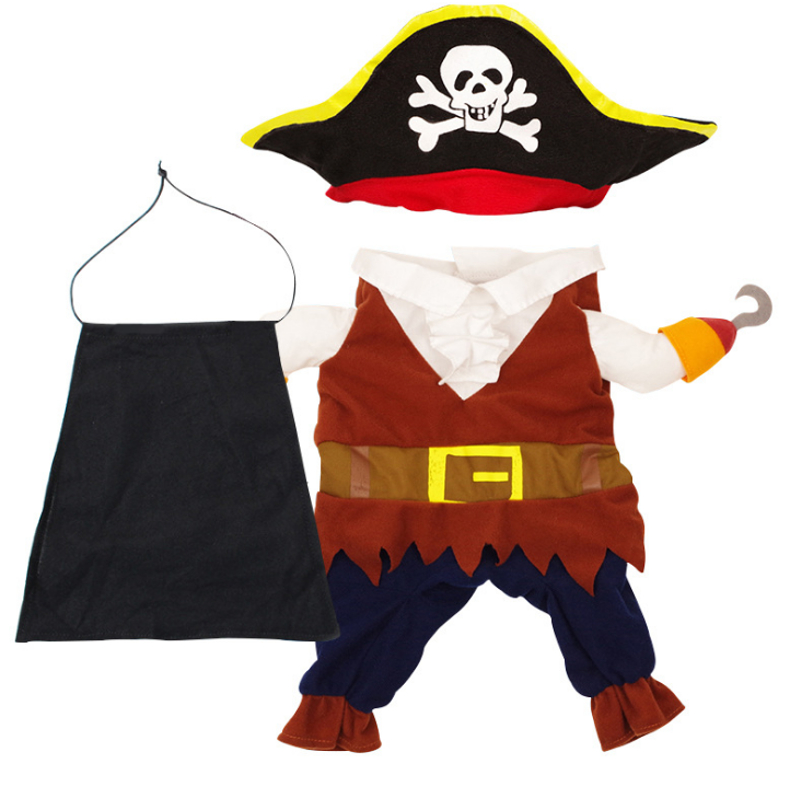 Wholesale The Pirate Captain Design Warm Pet Clothing Dogs Cat Cosplay Costume
