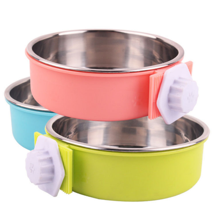 Manufacturers Direct Wholesale Stainless Steel Hanging Fixed Dog Bowl Pet Cleaning Products