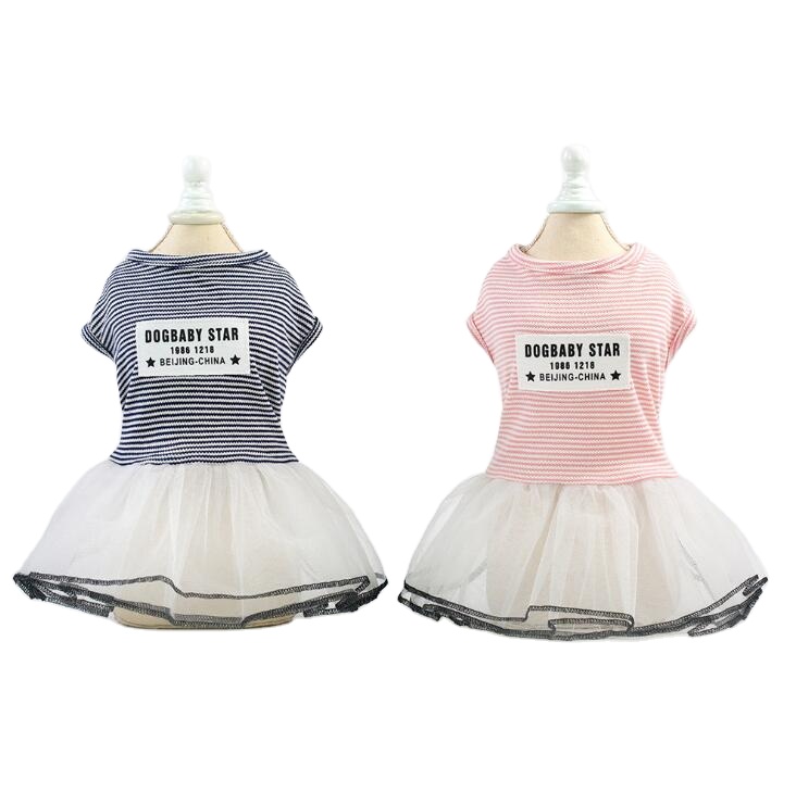 Luxury Colorful Cute Striped Summer Pet Clothing Dog Clothes Dress