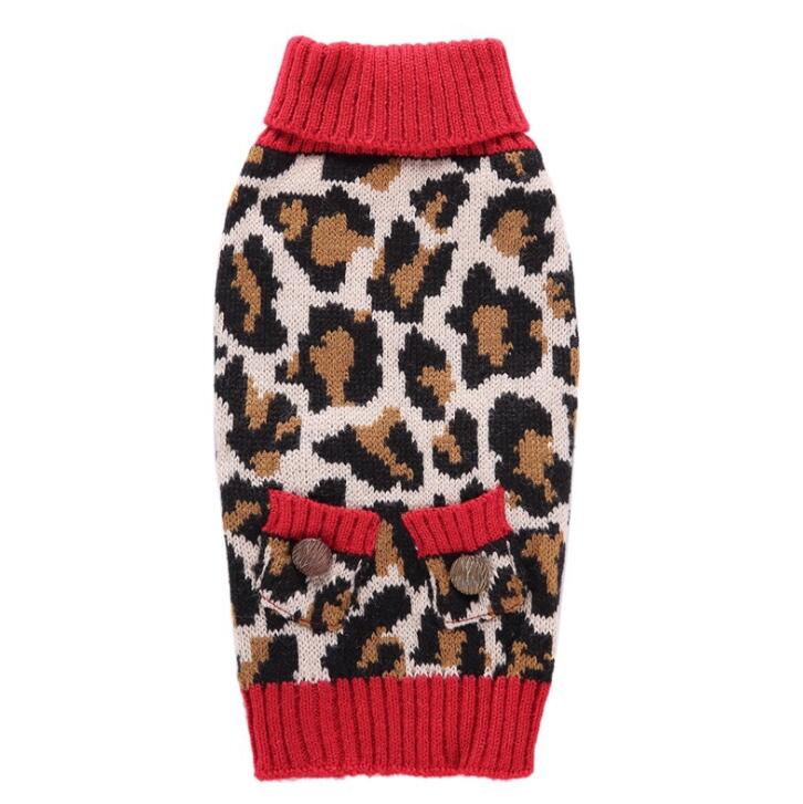 Stocked Cozy Soft Leopard Designer Knitted Large Dog Sweater