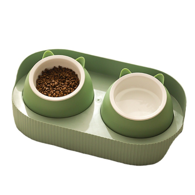 Pet Bowl Crescent Moon Automatic Water Feeder Double Dog Bowl Cat Water Bowl