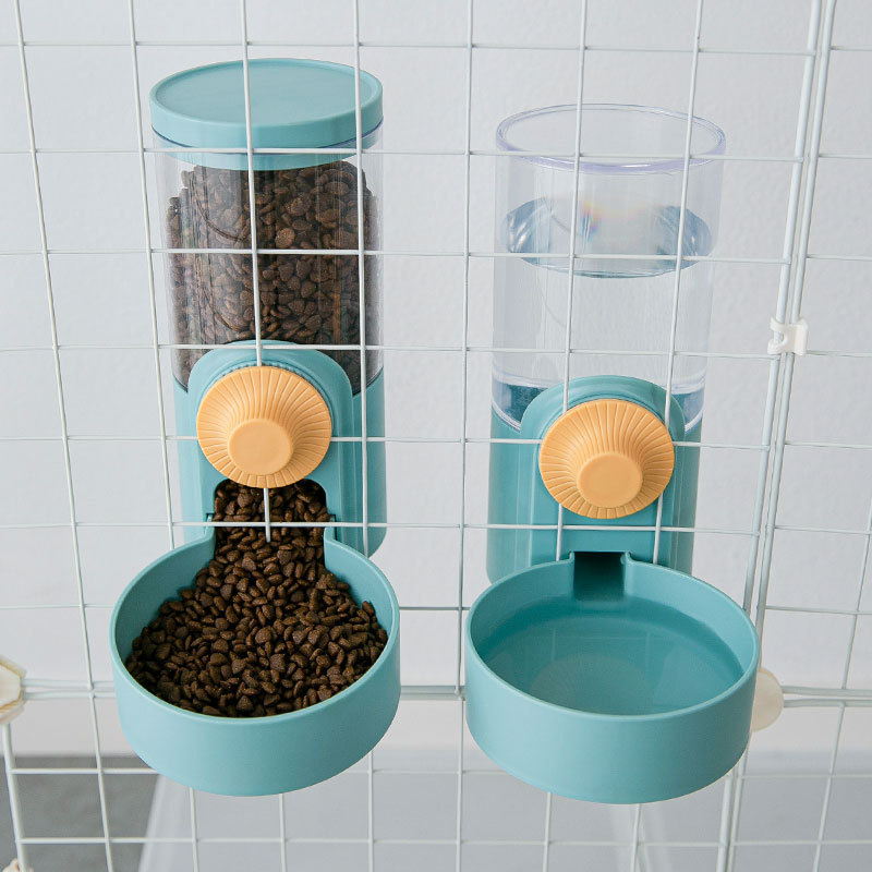 Cat Hanging Water Fountain Cat Bowl Pet Feeder Dog Hanging Cage Dog Bowl Double Bowl Supplies