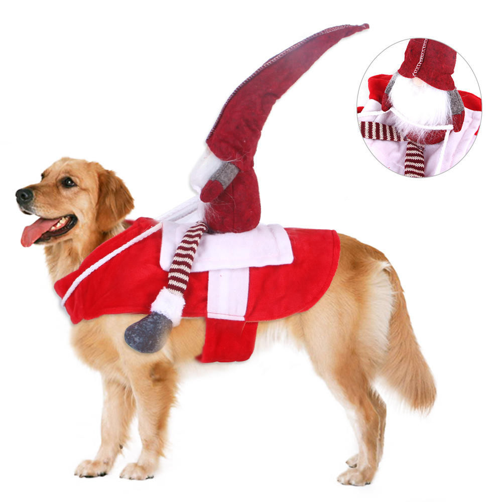 Creative Unique Design Christmas Riding Clothes Dog Pet Cosplay Funny Costume Party