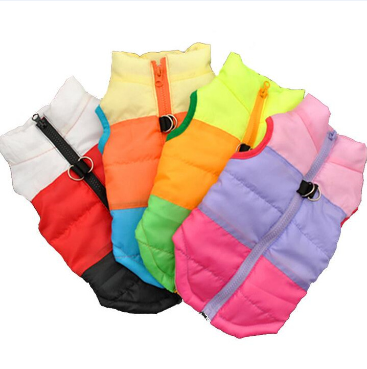 Factory Direct Winter Color Vest Padded Jacket Without Traction Button Pet Clothing Dog