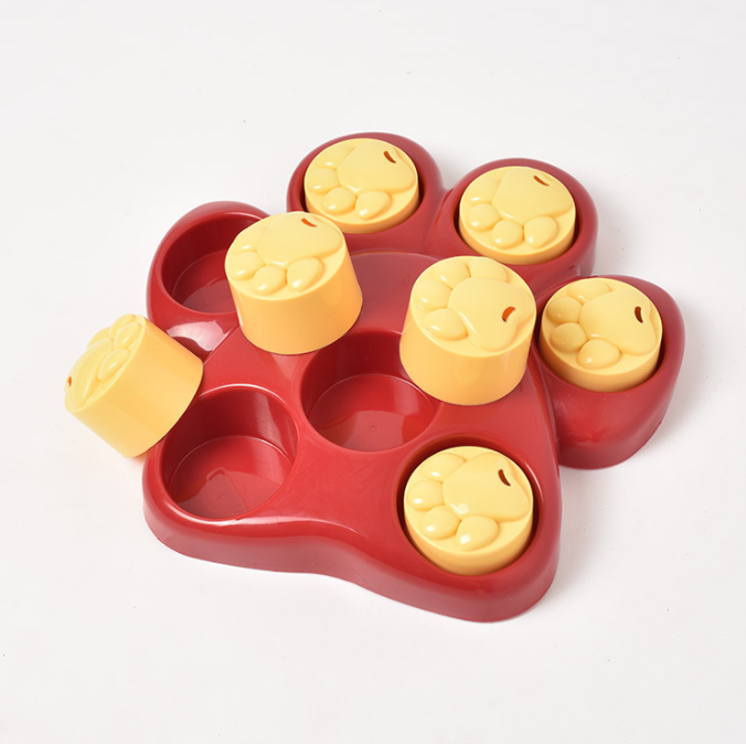 Hot Puzzle Feeder Footprints Pet Toy Treasure Hunt Slow Food Box Leaky Food Bowl