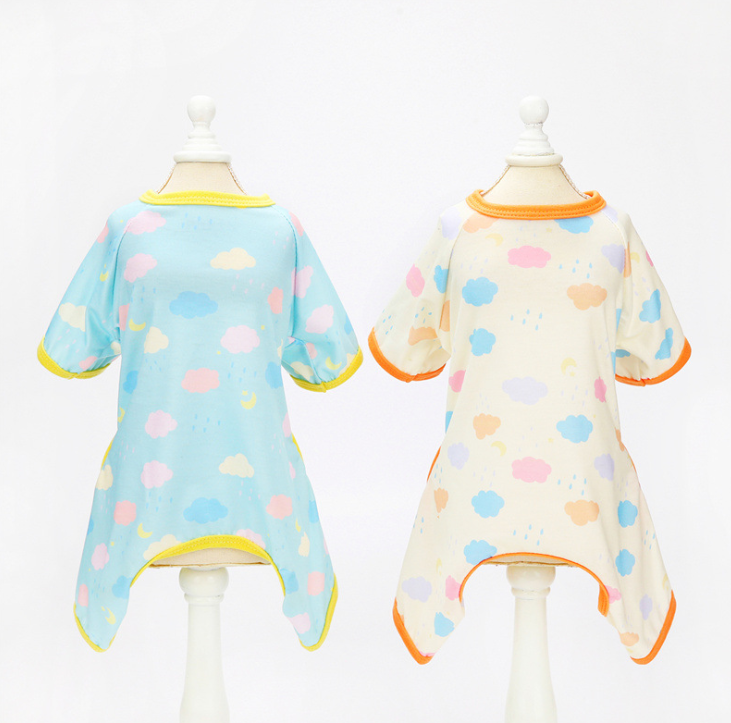 Summer New Clouds Printed Teddy Bear Casual Pajamas Luxury Girl Dog Clothes