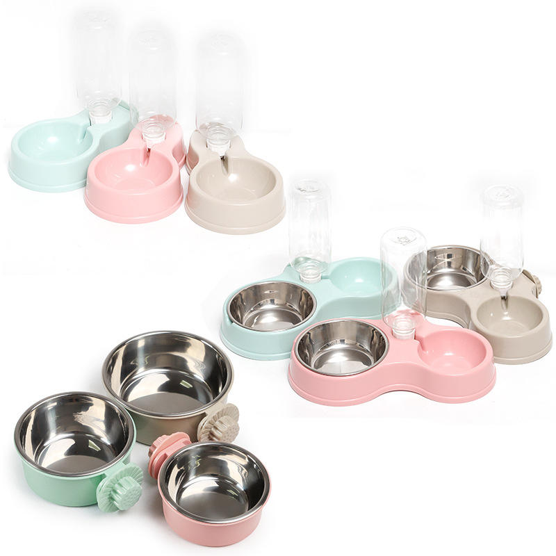 Hot Selling Hang Dog Bowl Stainless Steel Drinking Bowl Two-in-one Pet Bowl