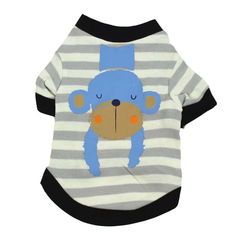 New Spring And Autumn Striped Cotton Cartoon Printing Pet Clothes