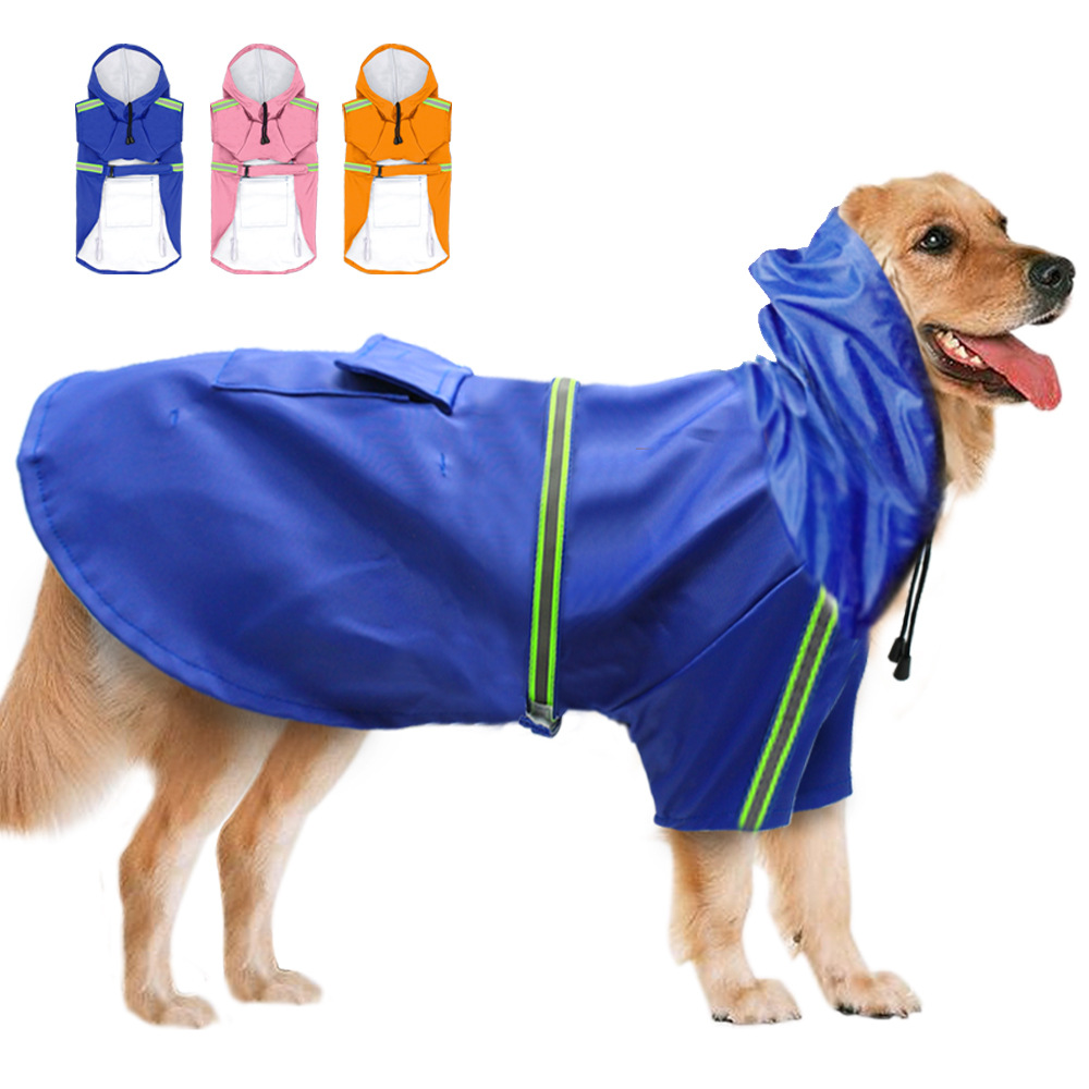 Hot New Pet Raincoat Waterproof Snowproof Big Dog Clothes Reflective Pet Supplies