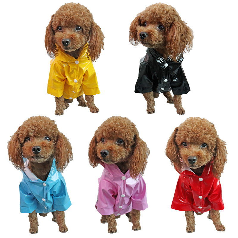 Hot New Pet Raincoat Thin Section Polyester Dog Clothes Wholesale Reflective Dog Raincoat Pet Dog Cloak Cloth