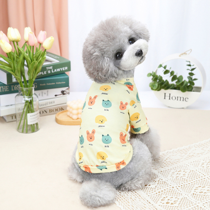 New Summer Thin Cartoon Full Print Vest Two-legged Dog Clothes