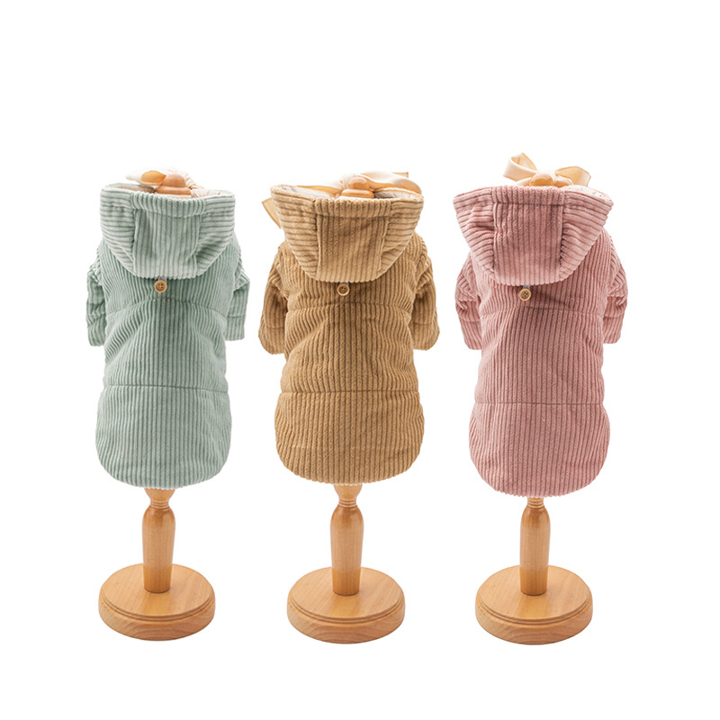 Manufacturer Direct Autumn And Winter Leisure And Thick Corduroy Cotton Suit Coral Dog Velvet