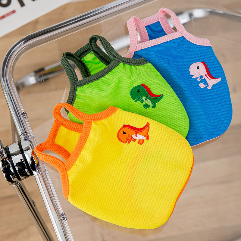Dog Color Small Dinosaur Sling Cat Vest Small And Medium-sized Dog Pet Spring And Summer Clothes