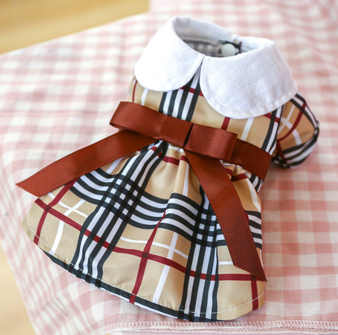 Hot Selling Coffee Pet Clothes In Stock Summer Dog Dress Pet Dog Clothes