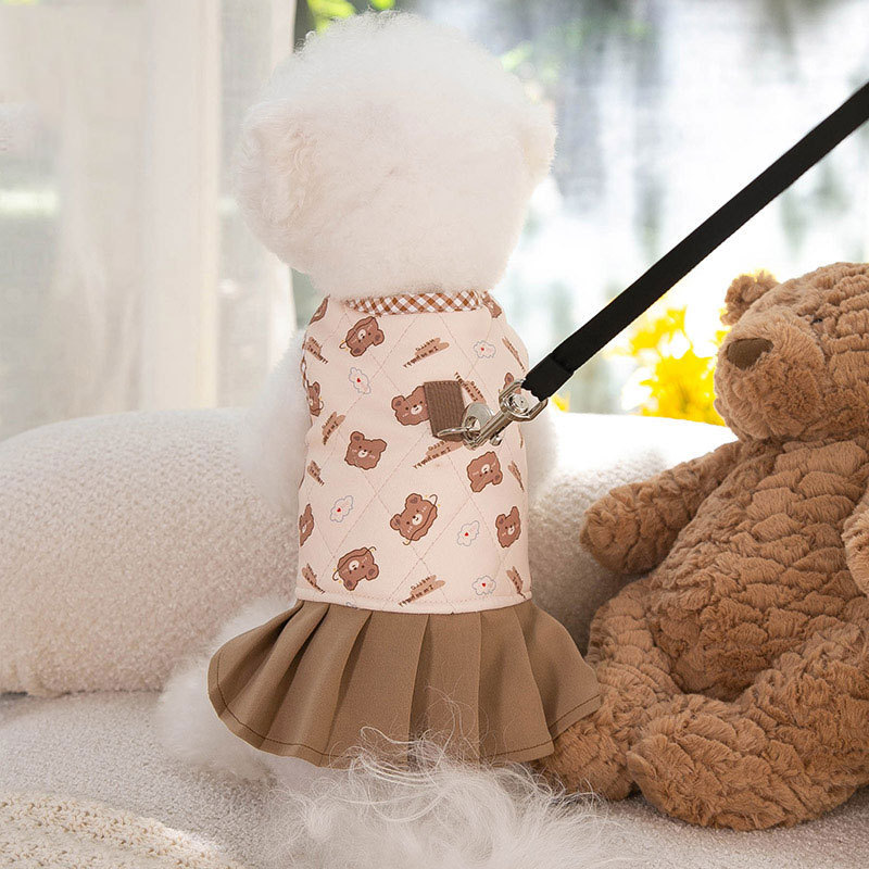Lovely Design Bear Pattern Couple Clothes Dog Clothes Soft Warm Comfortable Breathable Pet Clothes