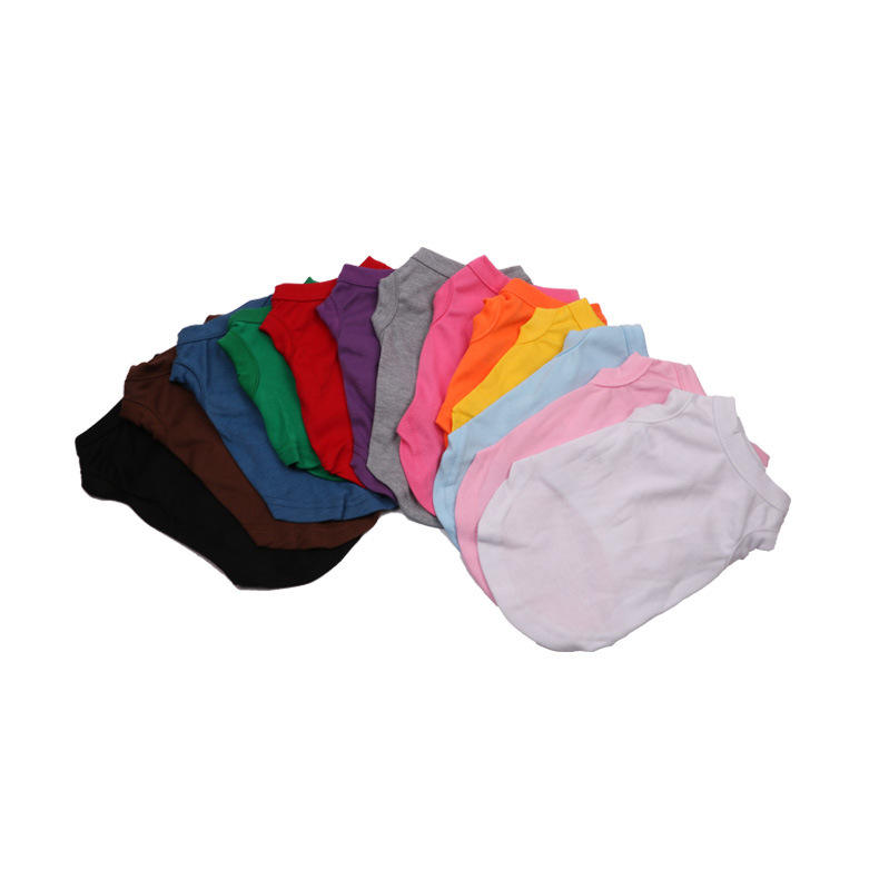 Factory Direct Sales Of New Solid Color Undershirt Cat And Dog Clothes Multi-color Pet Clothes