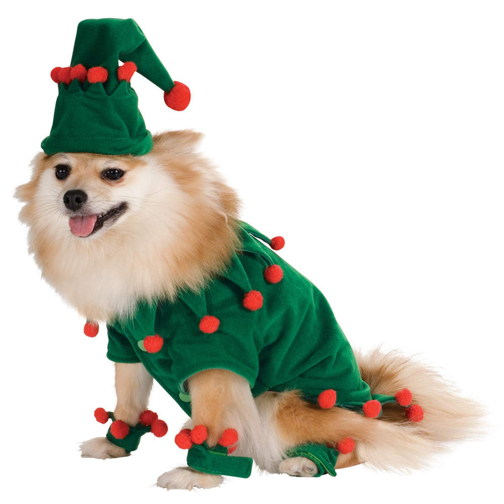 Unique Design Christmas Funny Cat Dog Clothes Christmas Tree Shape Comfortable Warm Cosplay Party Pet Costume