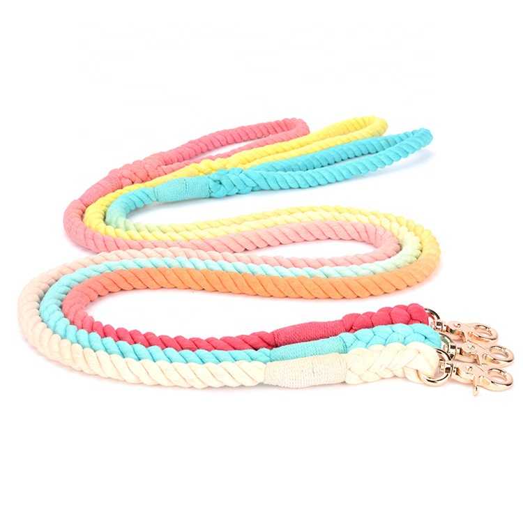 150cm Dog Leash Round Cotton Dogs Lead Rope Pet Long Leashes Belt Outdoor Dog Walking Training Leads Ropes