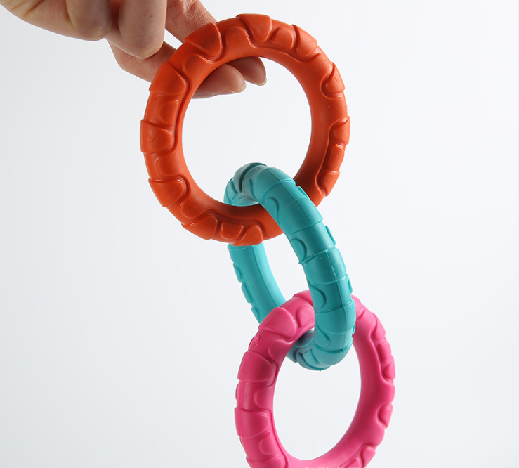 20 Cm Wave Stripes Three Rubber Chain Bite Resistant Pet Toy
