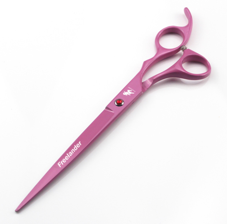 80 Inch Pink Freelander Paint Shaped 5 Scissors Pet Grooming Dense Teeth Scissors Set