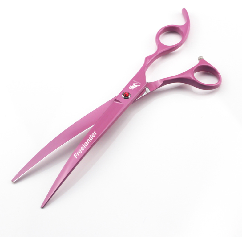 80 Inch Pink Freelander Paint Shaped 5 Scissors Pet Grooming Dense Teeth Scissors Set