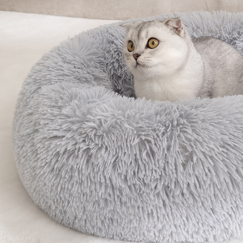 Accessories Calming Pet Bed Donut Self Warming Indoor Round Pet Bed With Removable Cushion