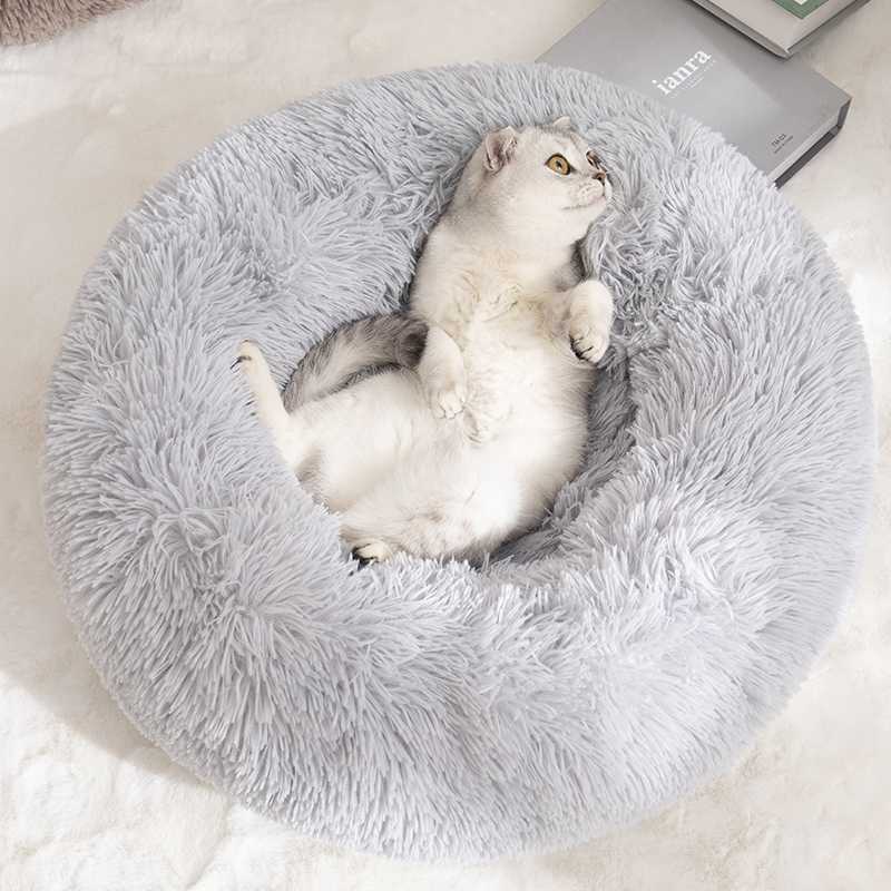 Accessories Calming Pet Bed Donut Self Warming Indoor Round Pet Bed With Removable Cushion