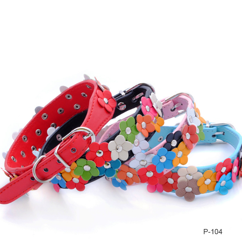 Accessories Nylon Soft Leash Pet Dog Collar With Flowers