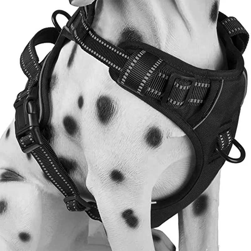 Adjustable Pet Vest ScratchResistant Oxford Material Reflective Vest Harness No Pull Dog Harness