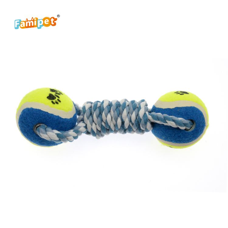 Advanced Technology Interactive Bite Chewy Tennis Ball Dumbbell Dogs Pet Toys Rope