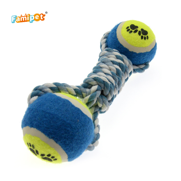 Advanced Technology Interactive Bite Chewy Tennis Ball Dumbbell Dogs Pet Toys Rope