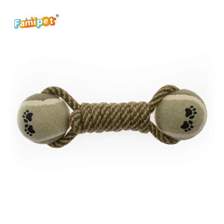 Advanced Technology Interactive Bite Chewy Tennis Ball Dumbbell Dogs Pet Toys Rope