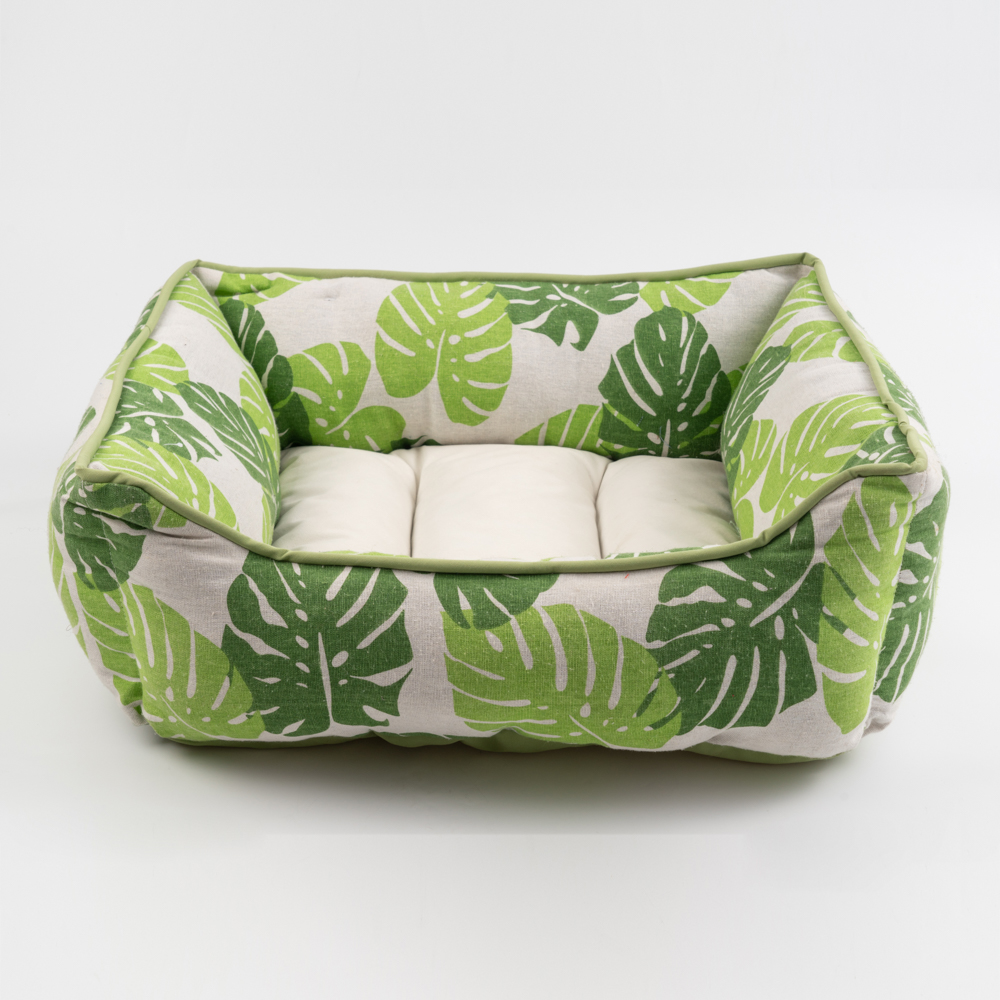 All Season Rectangle Pet Bed Tropical Printed Spring Dog Bed Basket Pet Bed