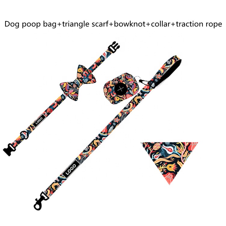 Amazon Cat Necklace Pet Supplier Pet Collar Leash Harness Chest Dog With Dog Poop Bag Holder