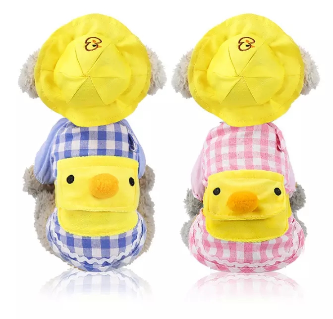 Amazon Top Product Duck Printed Pet Clothes Shirts Dog Clothes With Pet Hat