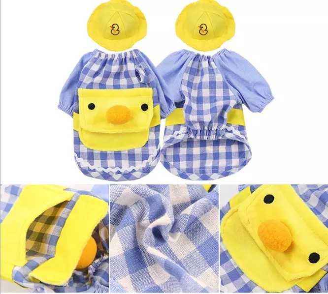 Amazon Top Product Duck Printed Pet Clothes Shirts Dog Clothes With Pet Hat